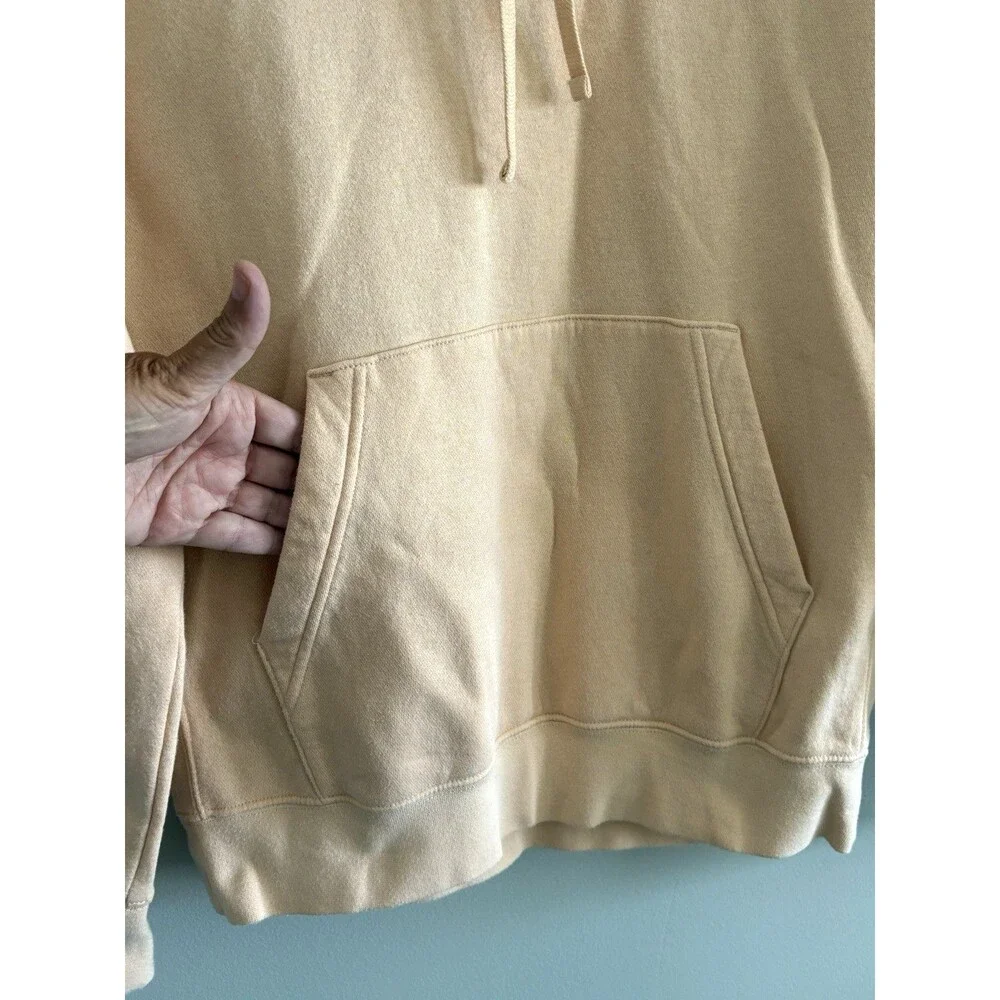 Nike Hoodie Men's Medium Yellow Sweatshirt Swoosh Logo Pockets